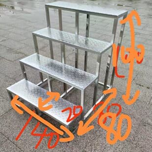 201 stainless steel material, frame 30*30*1.1mm thickness, herringbone plate 1.5mm thickness