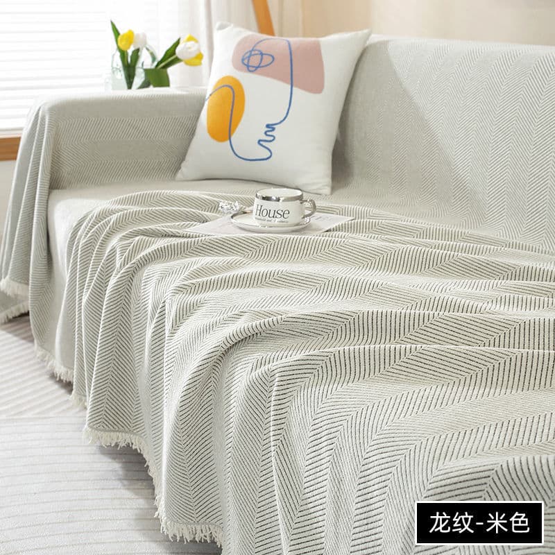 2025 new herringbone cover, sofa cushion all-season feel, full coverage blanket, ins fresh solid color, hot sale.