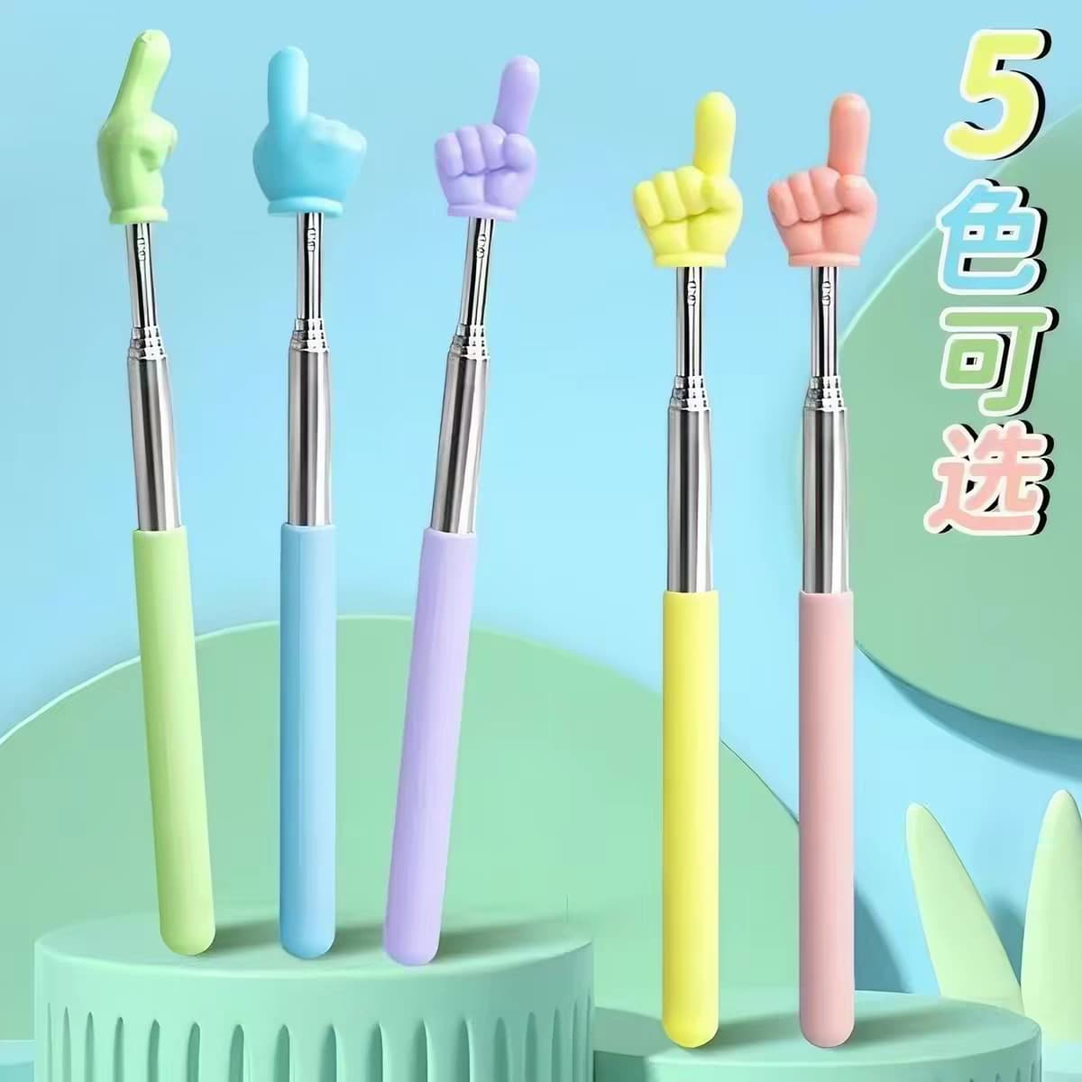 Children's Telescopic Reading Pointer Stick Macaron Color Teaching Stick Stainless Steel Retractable Reading Pointer Ruler