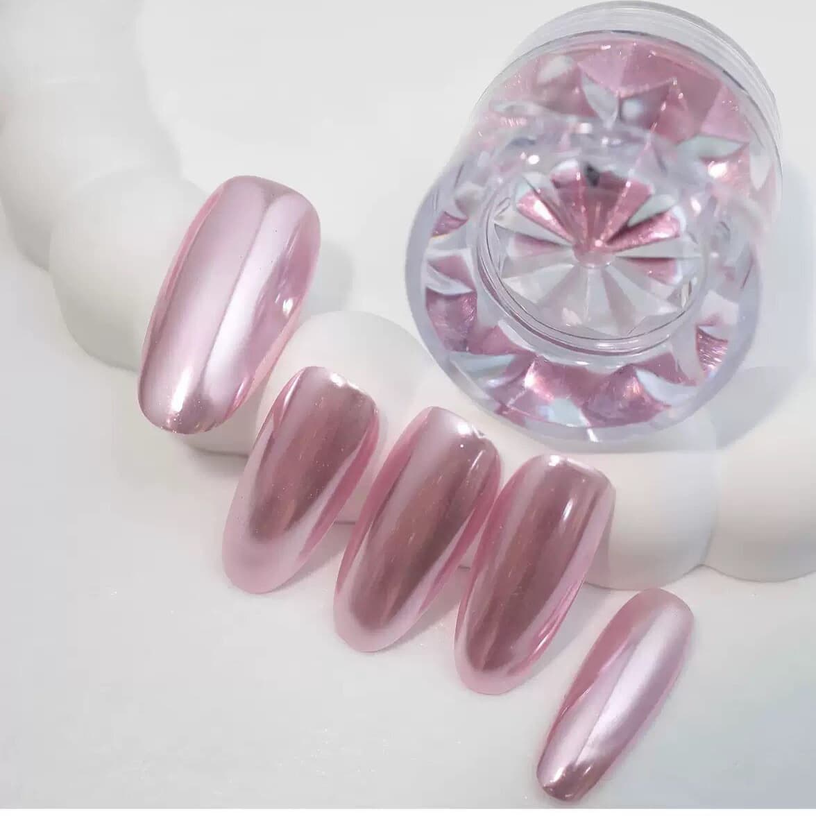 Minimalist Fresh Nail Art Mirror Powder Ultra-Bright Mirror Finish Water Ripple Summer Nail Art Loose Powder Rubbing Powder Mirror