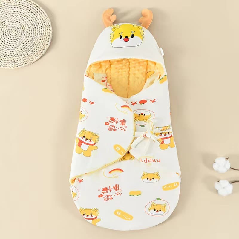 Baby swaddle blanket, pure cotton, thickened for spring, autumn and winter, suitable for maternity wards, newborn swaddle, anti-kick sleeping bag.