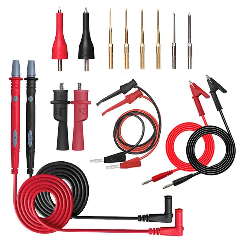 Multimeter Test Leads Multifunctional Replaceable Probes Universal 4mm Banana Plug Hook Clips Alligator Clips Probes