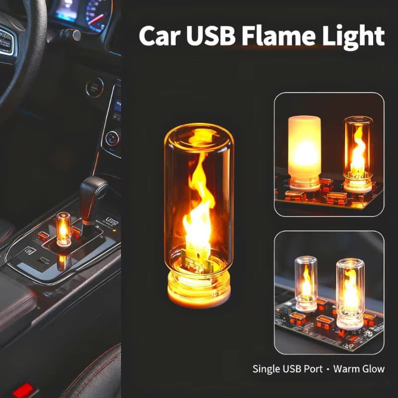 Cross-border new product USB flame light atmosphere light LED simulation flame light car atmosphere light 5V night light flame bulb