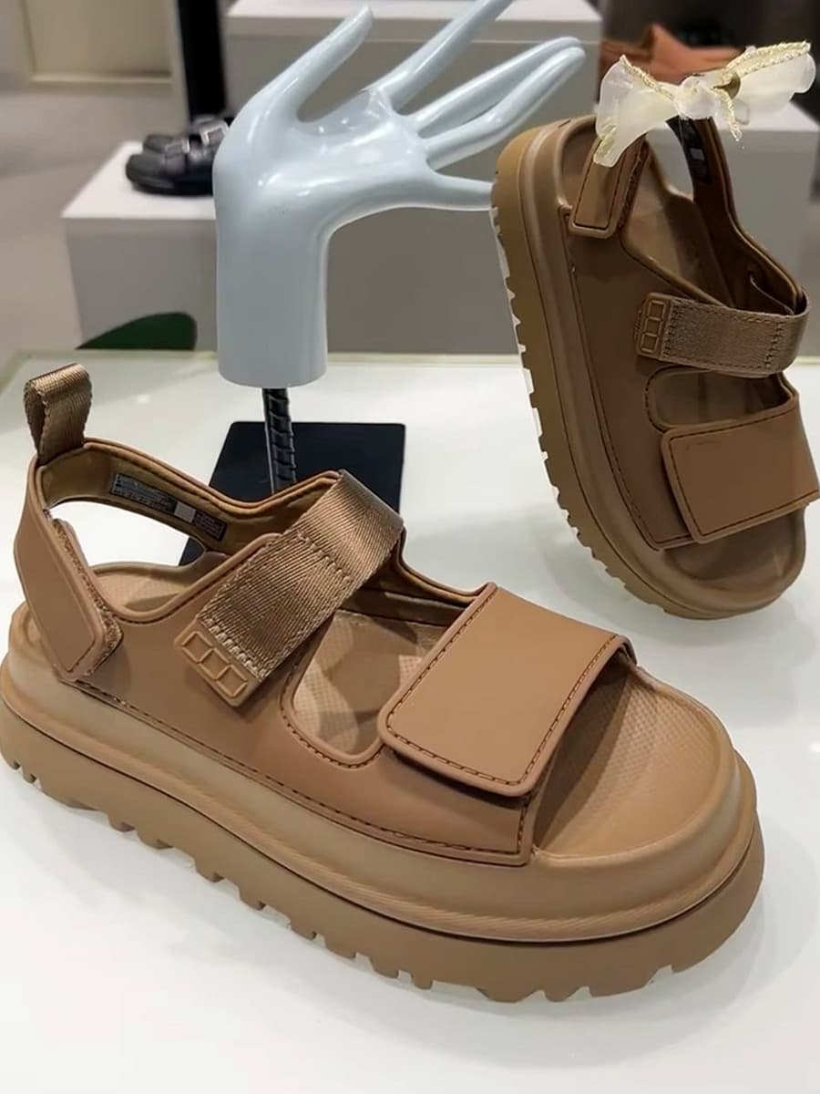 UG Thick-Soled Sandals European and American Summer New Women's Casual Thick-Soled Shoes Open-Toe Velcro Strap Sandals Cross-Border Wholesale