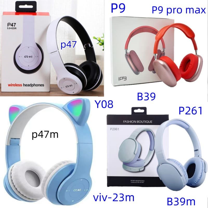 Cross-Border P47 Over-Ear Headphones P47M Yo8 Stn-28 Cat Ear P9 Pro Max Bluetooth Headphones