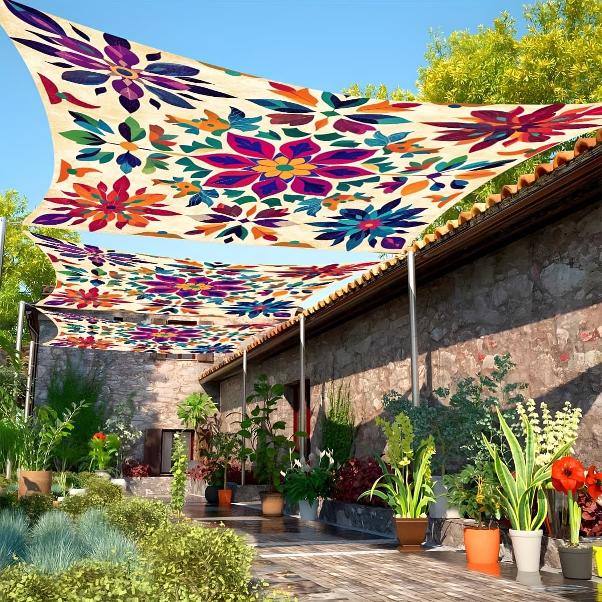 TEMU's popular awning outdoor awning decorative fabric canopy sunshade fabric cross-border sunshade hanging fabric can be wholesaled
