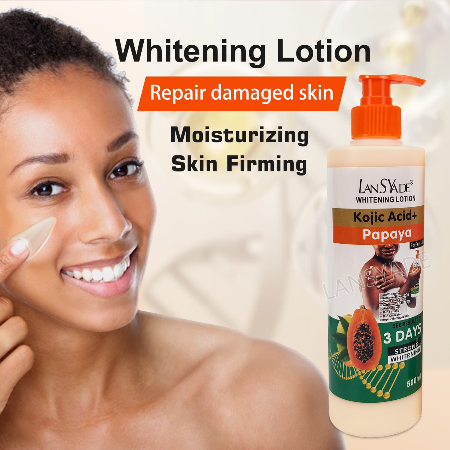 Cross-border Papaya Body Lotion Moisturizing Hydrating Nourishing Massage Lotion Whitening Skin Brightening