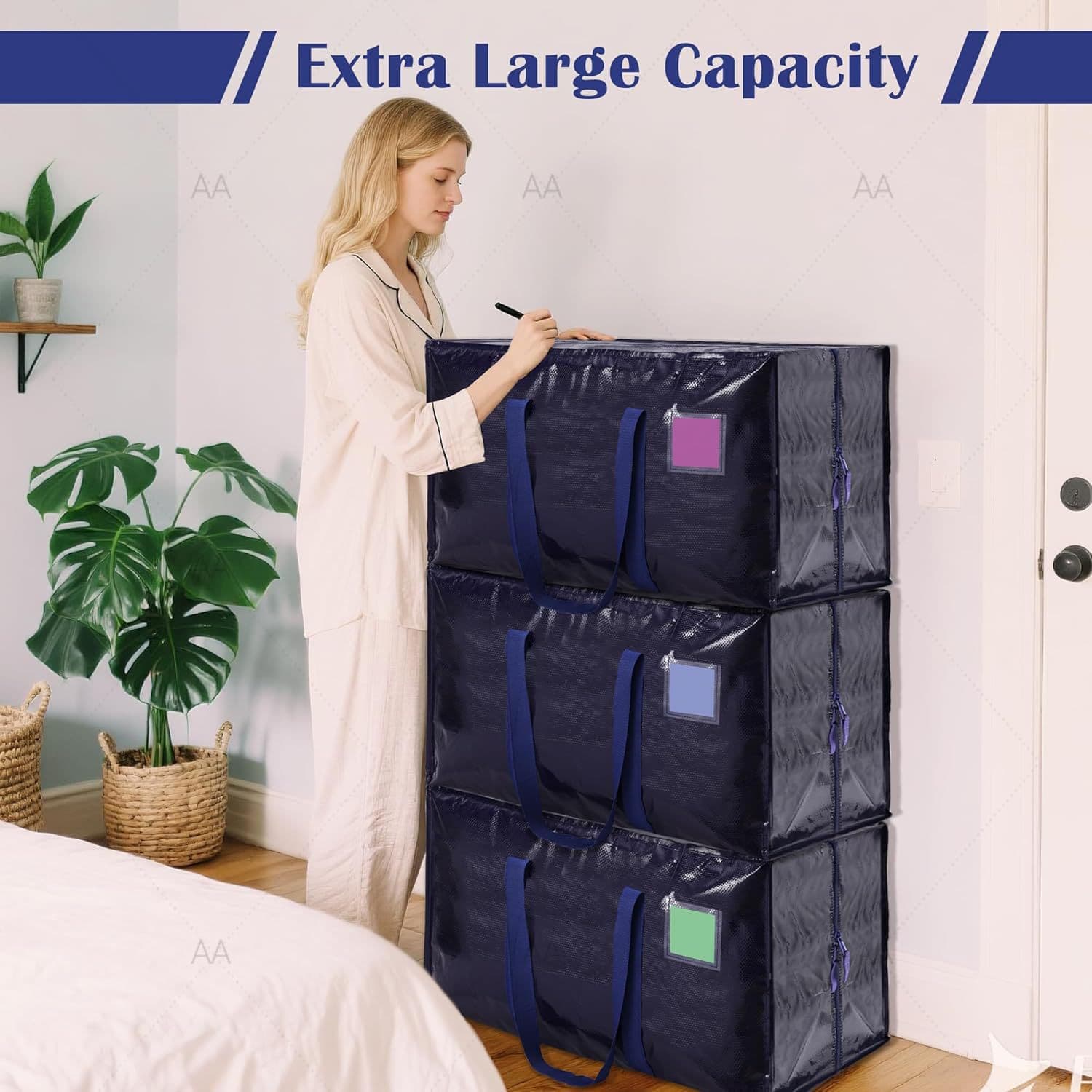 Wholesale Woven Travel Bag Camping Luggage Bag Packing Bag Large Capacity Clothes Quilt Moving Bag Storage Bag