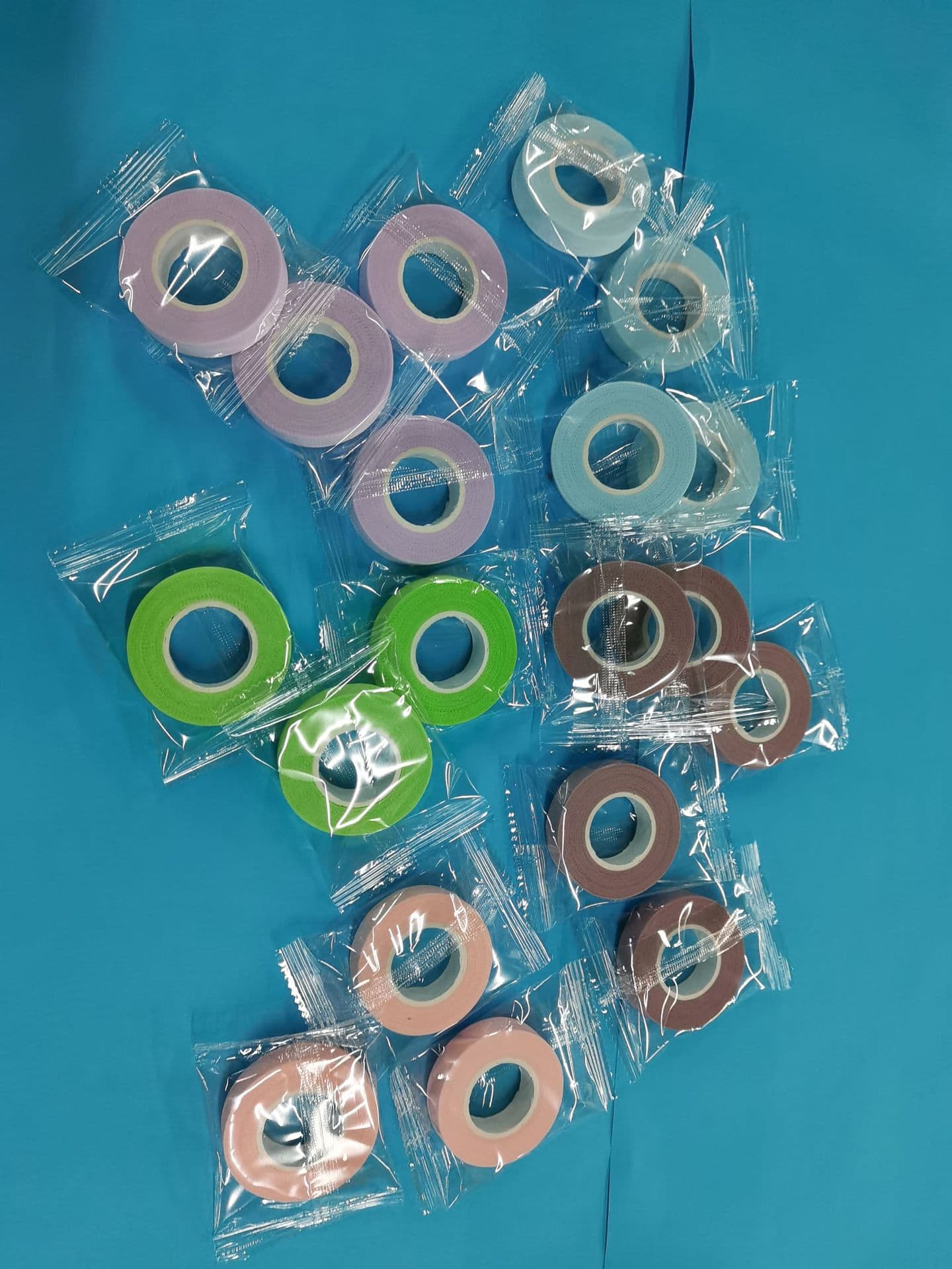 Pink green purple blue grafted eyelash tape tools breathable isolation plus/minus non-woven