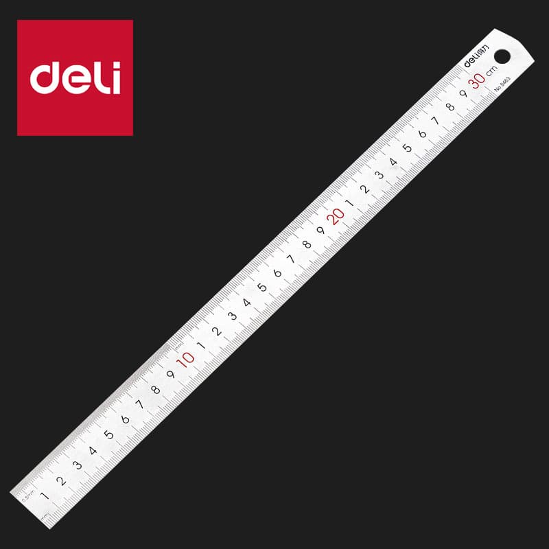 Deli 8463 steel ruler, 30cm steel ruler, 30cm stainless steel ruler, thickened long steel plate ruler.