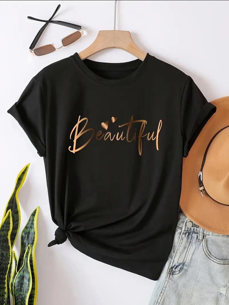 Cross-border eBay custom-print women's short-sleeve tops, one-piece orders accepted, Amazon, AliExpress, Shopee, European and American women's tops with cherry design