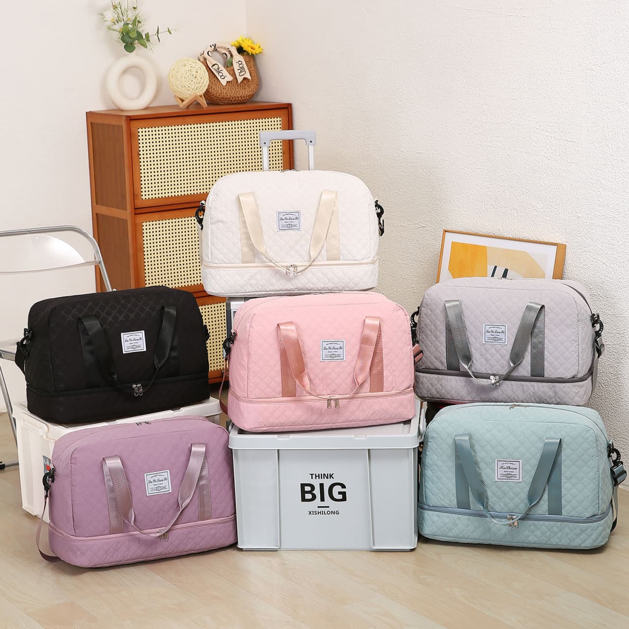 Cross-border Gym Bag for Women, Premium Dry and Wet Separation, Business Trip Storage, Crossbody Sports Bag, Large Capacity Luggage Bag, Travel Bag