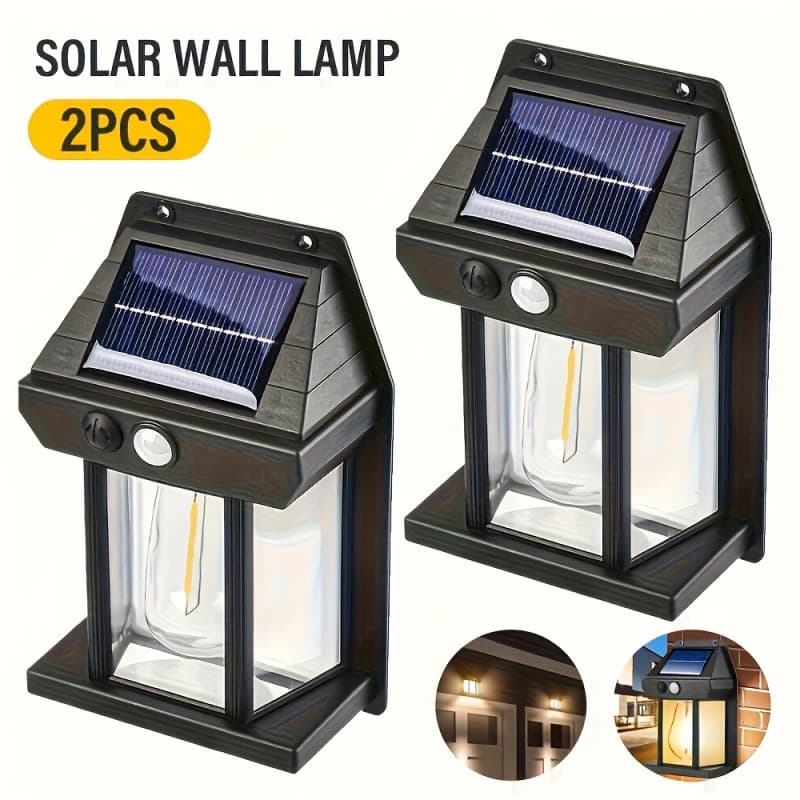 2026 New Cross-border Drop Shipping 2 Solar Tungsten Filament Wall Lights High Quality