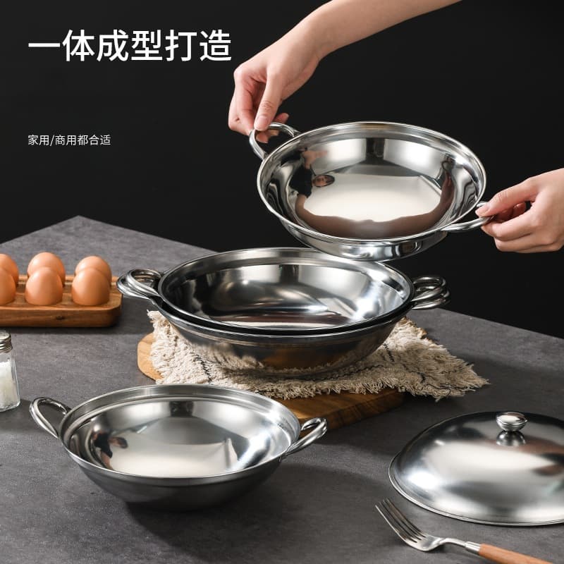 Takeaway stainless steel pot small hot pot dry pot alcohol stove hot pot basin with lid bar tripod anti-overflow pot fat sheep pot