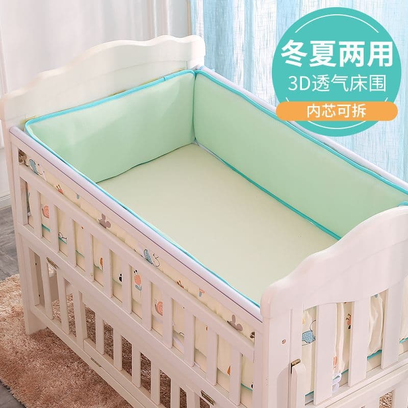 Pinlan Baby and Toddler Anti-collision Bed Bumper Summer 3D Breathable Mesh Baby Interlocking Bed Bumper Protective Kit for All Seasons