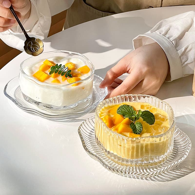 Glass Dessert Bowl Premium Yogurt Fruit Bowl Sugar Water Tremella Soup Bird's Nest Bowl Personal Tableware