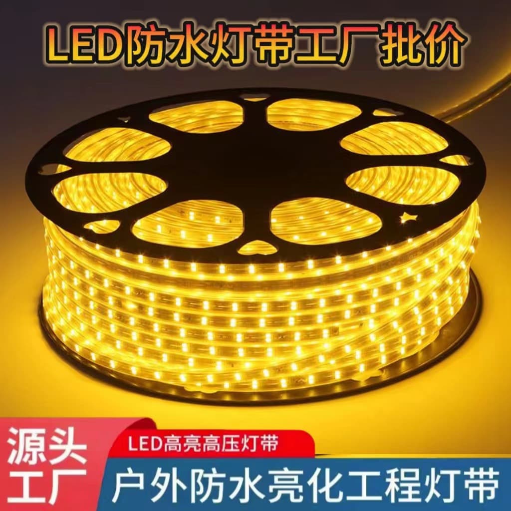 220V Outdoor Landscape Lighting LED Strip Light, Ultra-Bright Flexible Silicone Waterproof LED Light Bar, High Brightness