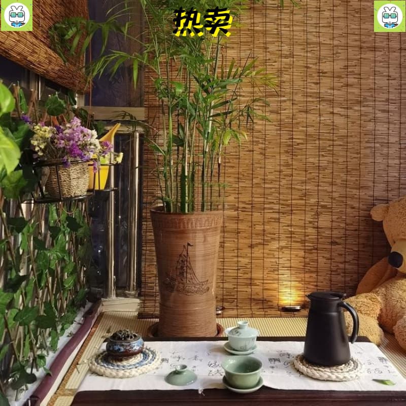 Reed Curtain Bamboo Blind Window Roller Door Partition Balcony Decoration Sunshade Retro Zen Japanese Style