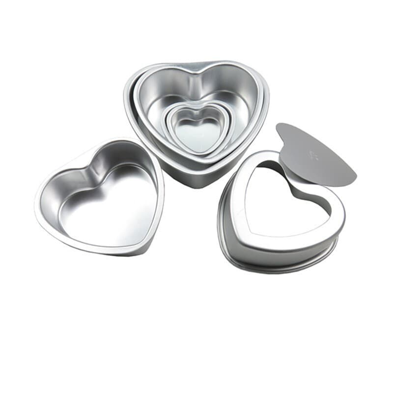 Heart-Shaped Fixed Bottom Cake Mold Baking Supplies Love Heart Mold Anodized Aluminum 3 Inch 6 Inch 8 Inch 10 Inch