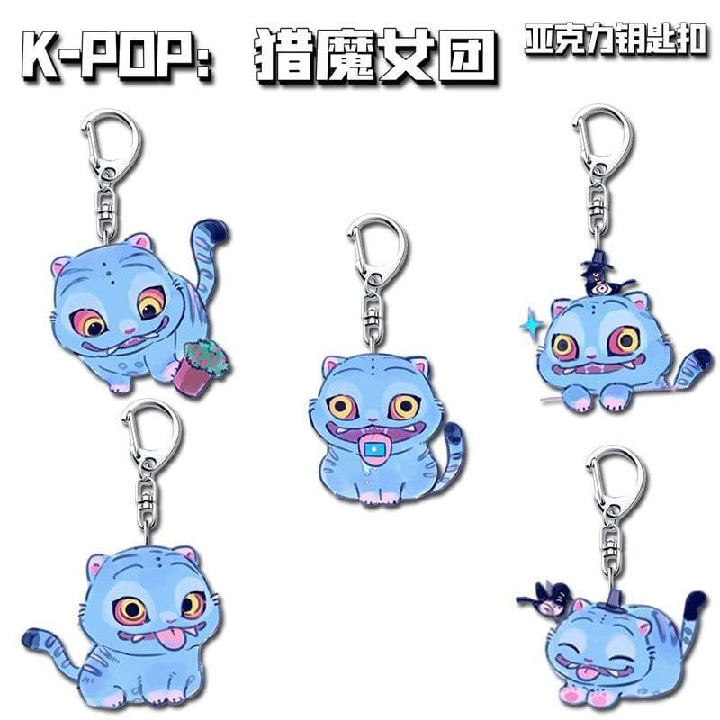 Kpop Hunter Witch Group Anime Peripheral Super Cute Little Tiger Student Backpack Pendant Acrylic Keychain Custom
