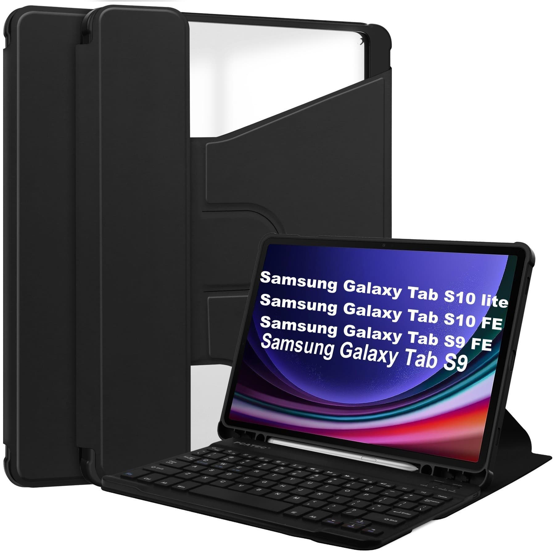 Suitable for Samsung tab S10lite Bluetooth keyboard protective cover S10fe 360° rotating leather keyboard