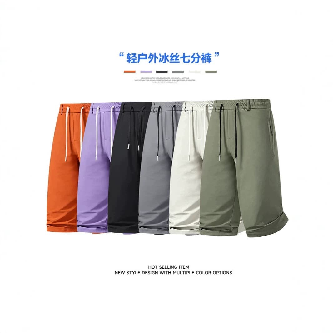 Capri Pants for Men and Women, Summer Loose Thin 7/8 Length Pants, Sports Casual Straight Leg Quick-Dry Split Shorts, Plus Size S-8XL