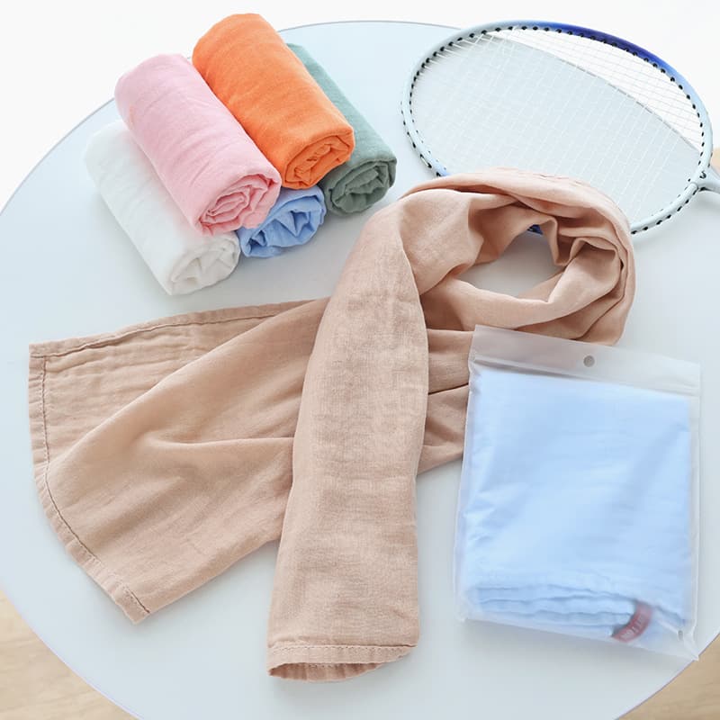 Sports towel pure cotton gauze lightweight gym towel running fitness extra-long colorful sweat towel customizable with logo