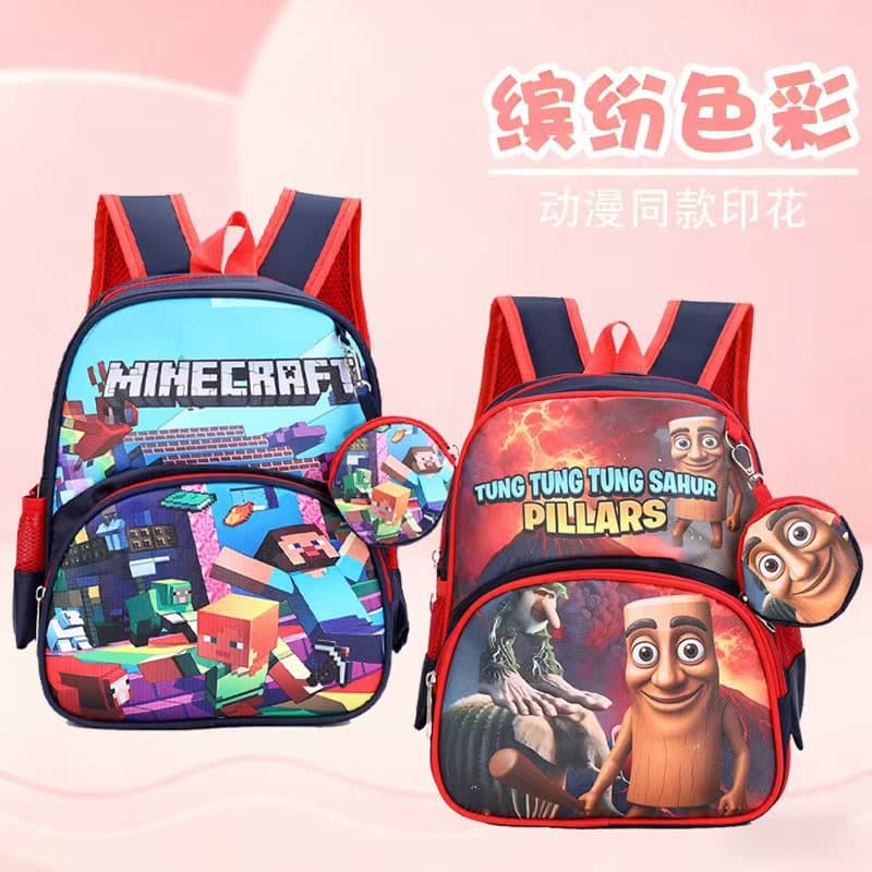 Elementary School Backpack for Boys and Girls Ages 1-5, Spine Protection, Weight Reduction, Water-Repellent Backpack, Cute Cartoon Kids' Schoolbag