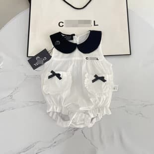 Baby Summer Exquisite Bodysuit First Birthday Outfit Bodysuit Girls Little Fragrance Style Super Cute Outing Romper Crawling Suit