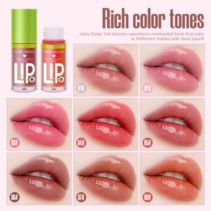 Cross-border 8-color lip gloss lip oil mirror finish long-lasting plumping lip balm transparent lip gloss wholesale