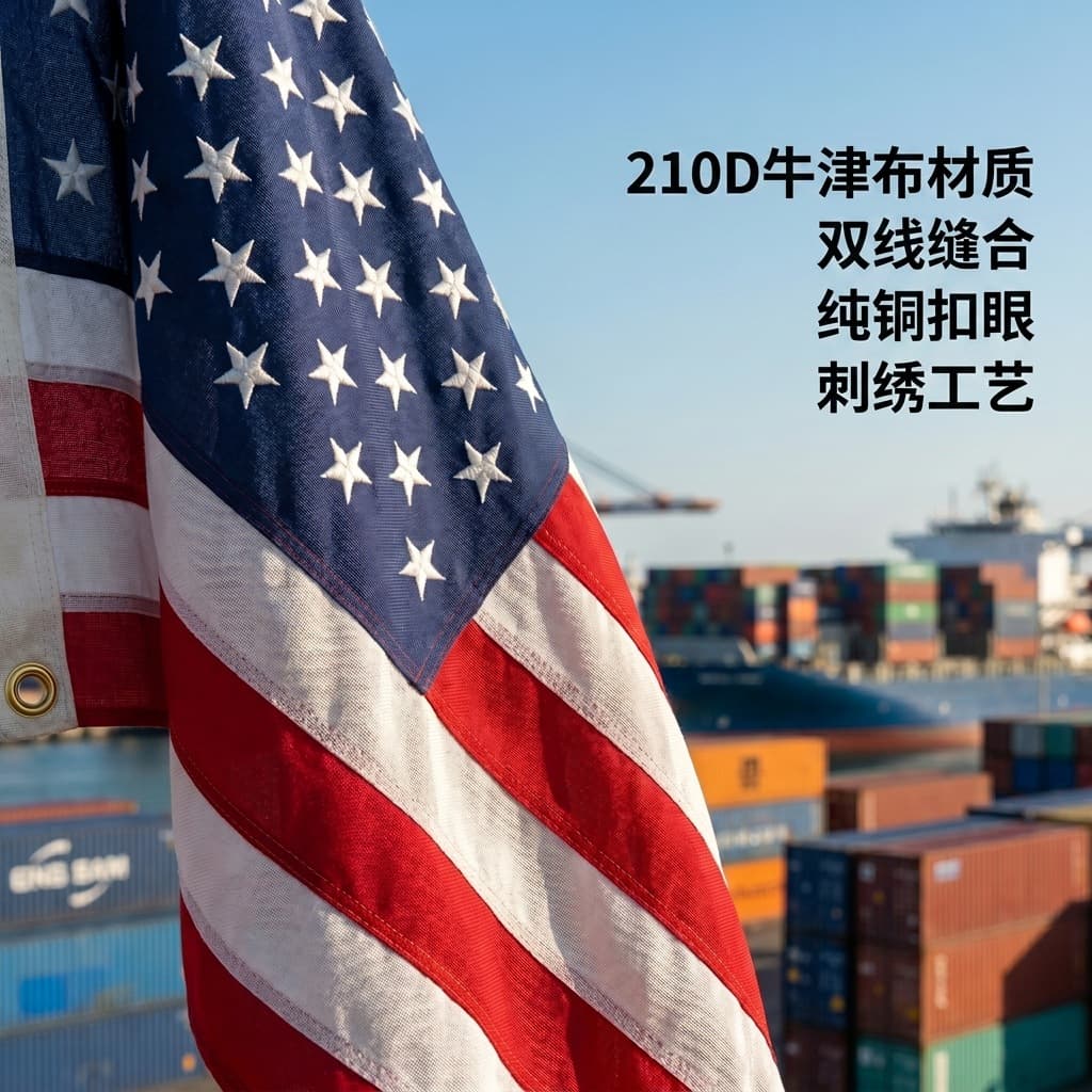Cross-border Walmart Amazon full size Oxford cloth stars and stripes USA Flag embroidery embroidered American flag
