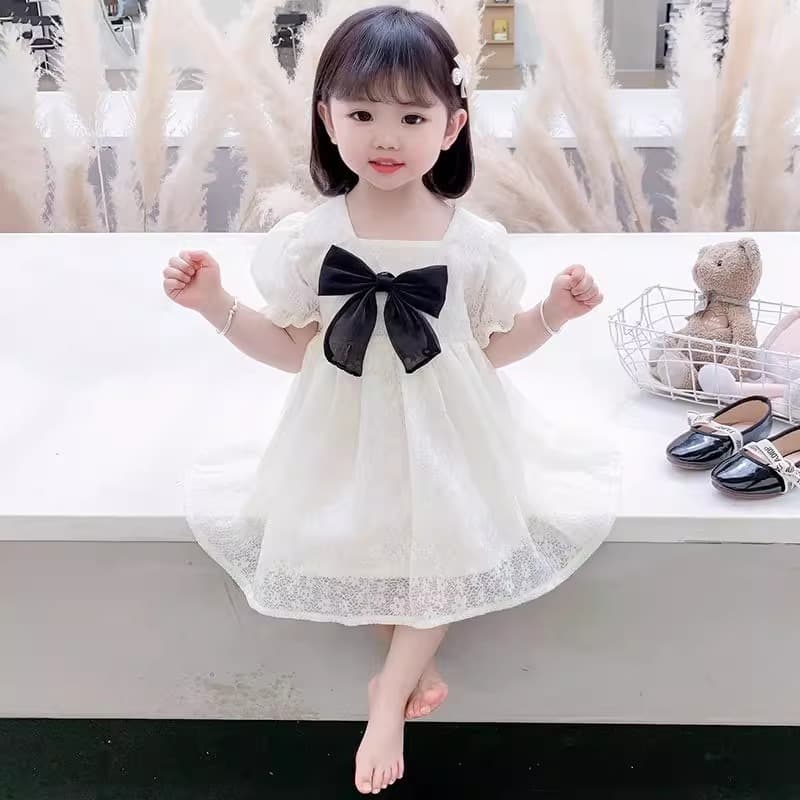 Girls Dress Summer Dress 2025 Children's Summer New White Skirt Baby Girl's Birthday Fashionable Dress Princess Dress