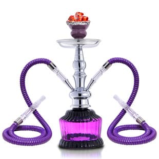 Cross-border factory supply small double-tube hookah Arabic smoking set new glass hookah shisha hookah