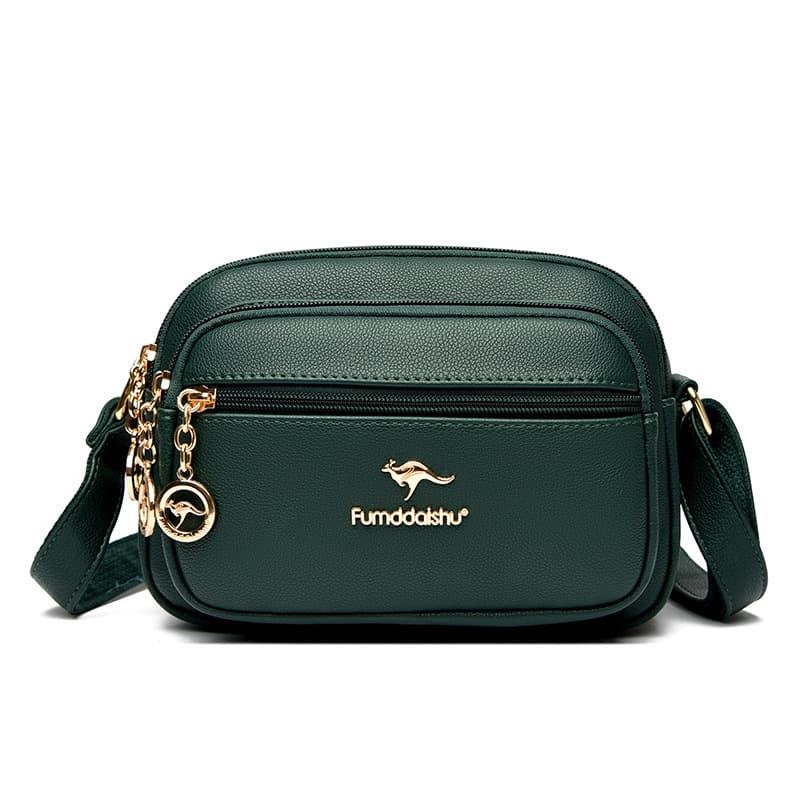 Women's Bag 2025 Trendy Casual Versatile Shoulder Crossbody Bag Multi-Layer Large Capacity Soft Leather Handbag Mom Bag Cross-Border Fashion