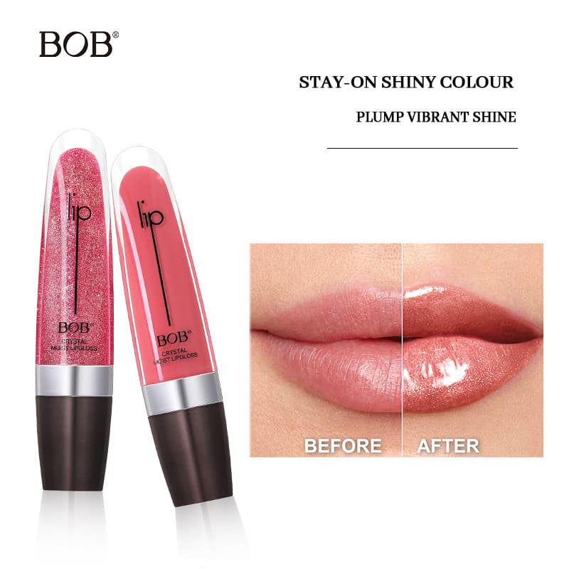 Cross-border Bob Luxury Camouflage Lip Gloss Mirror Water Light Pearl Fine Shimmer Moisturizing Easy Color Application Plump Lip Gloss