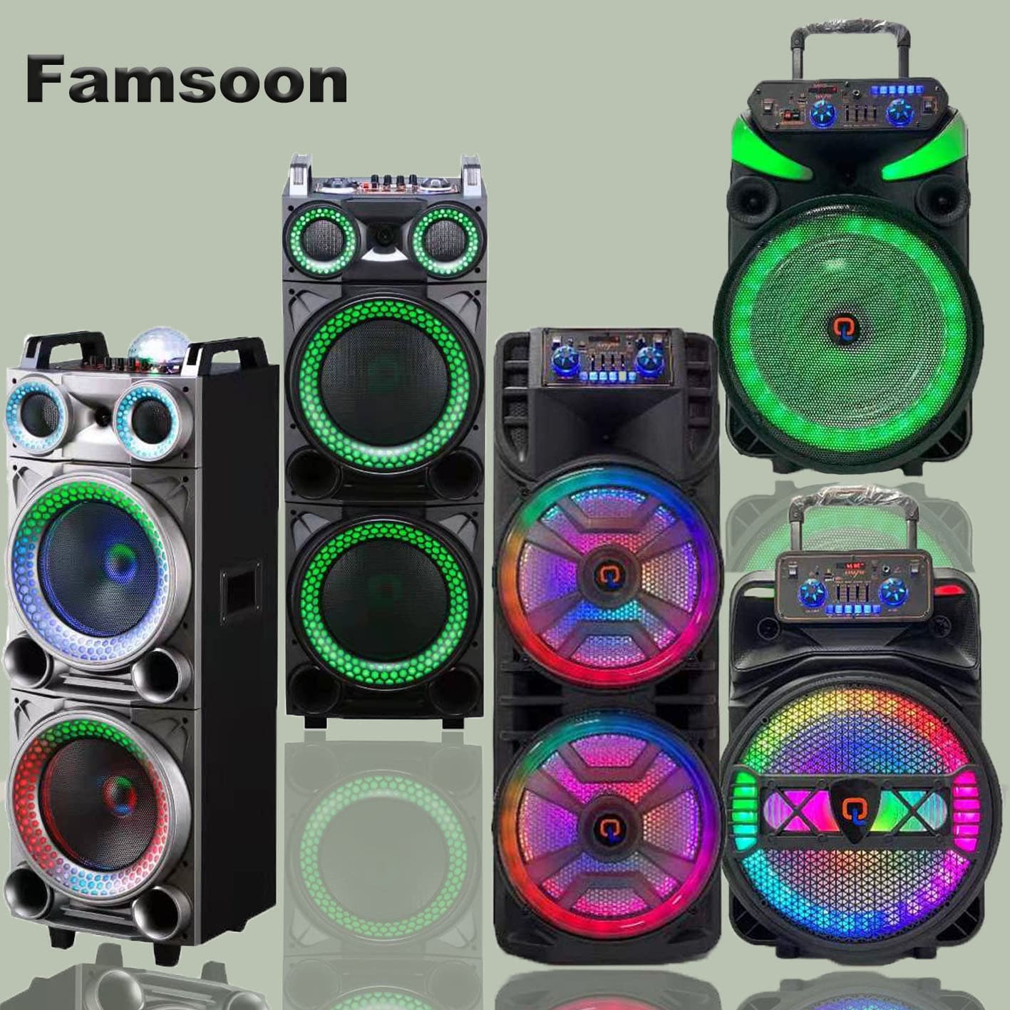 Factory Wholesale Direct Sales High-Power Bluetooth Speaker, Colorful LED Light Speaker, Pull Rod Outdoor Karaoke Speaker
