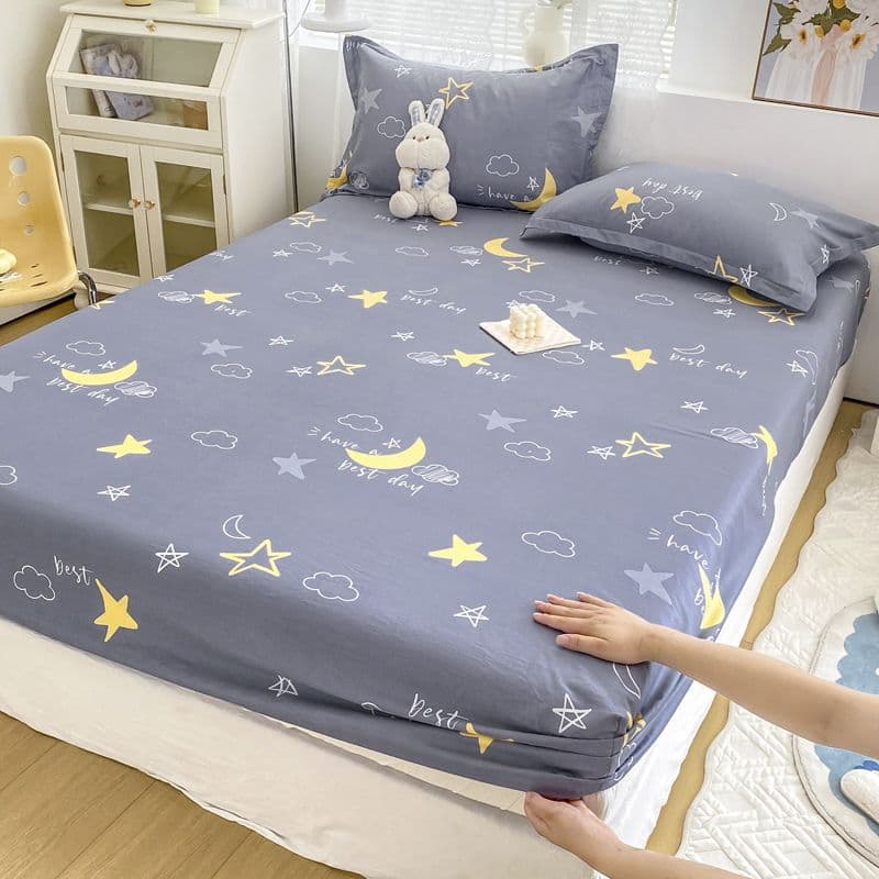 Class A Cotton Fitted Sheet Single Bed Cover Dust-Proof Mattress Protector Full Wrap