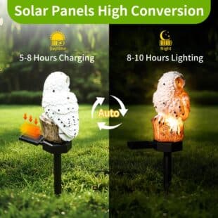 Garden Solar Light Outdoor Decor, Solar-Powered Owl Garden Ground Insert Light