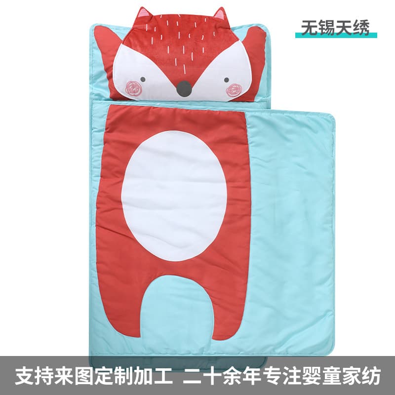 Custom children's nap mat sleeping bag all-cotton warm children's room napping travel foldable storage portable