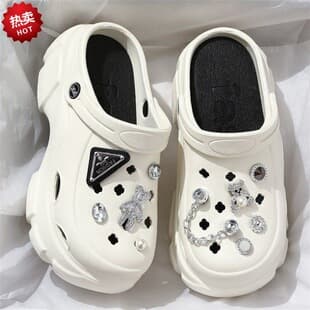 DIY Accessories Clog Sandals for Women Summer Trendy New Outdoor Soft Sole Beach Open Toe Slippers Half Slippers