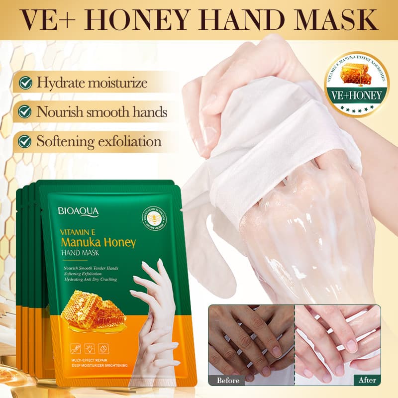 BIOAOUA Vitamin E Manuka Honey Moisturizing Hand Mask & Foot Mask Hand Mask Full English Foreign Trade