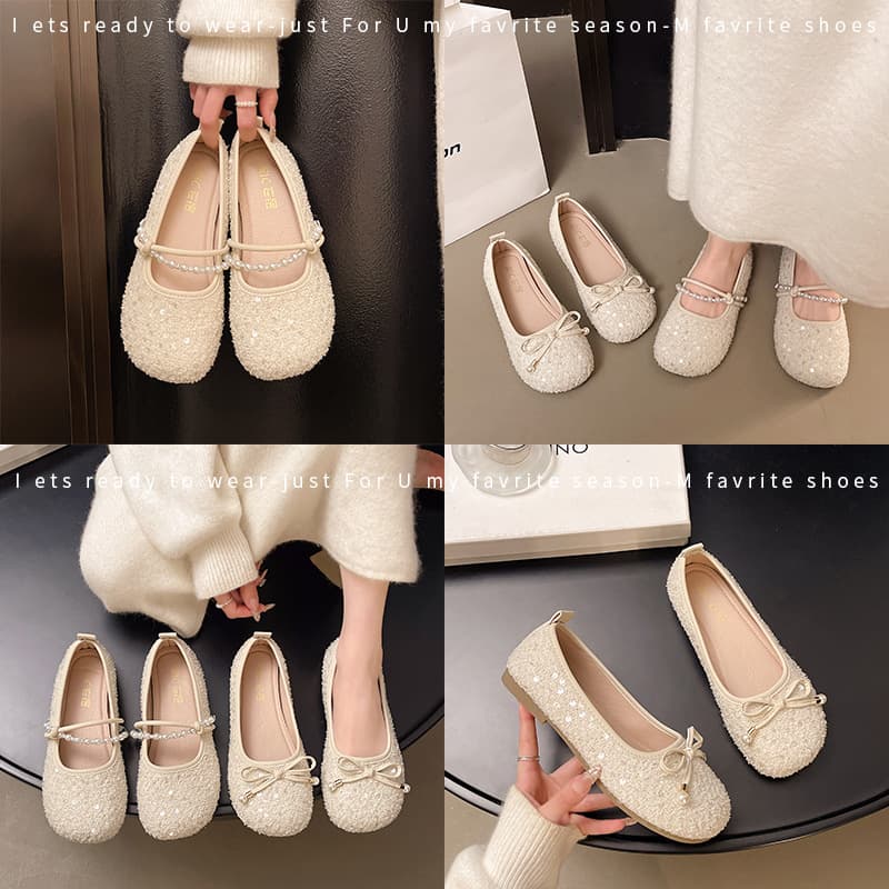 Mary Jane Women's Shoes, Evening Shoes, Spring and Autumn French Style, Elegant, Shallow Mouth Flats That Pair Well with Skirts, Women's 2026 New Model