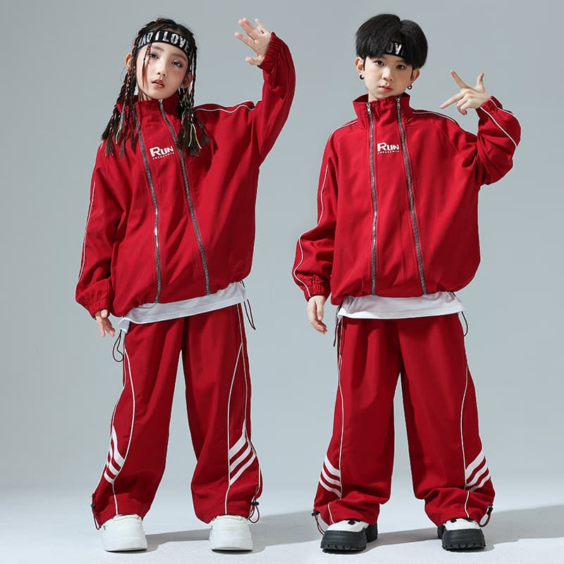 Kids Trendy Trench Coat Sports Set Spring Autumn Student Sports Meet Opening Ceremony Performance Outfit Class Uniform Boys Street Dance Costume