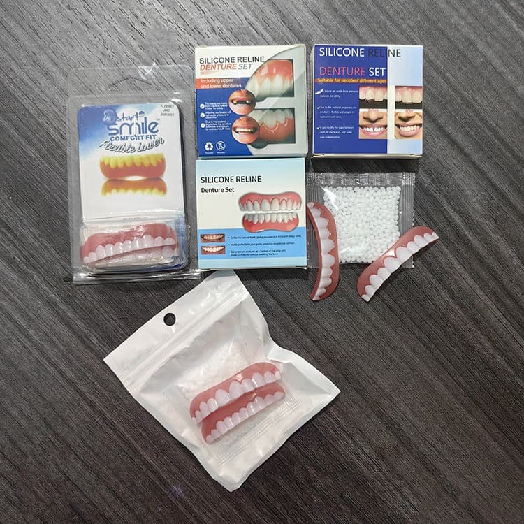 Simulation Dental Braces Upper and Lower Teeth 2026 Dental Veneers Fake Teeth With and Without Holes Simulation Braces Whitening False Teeth Factory