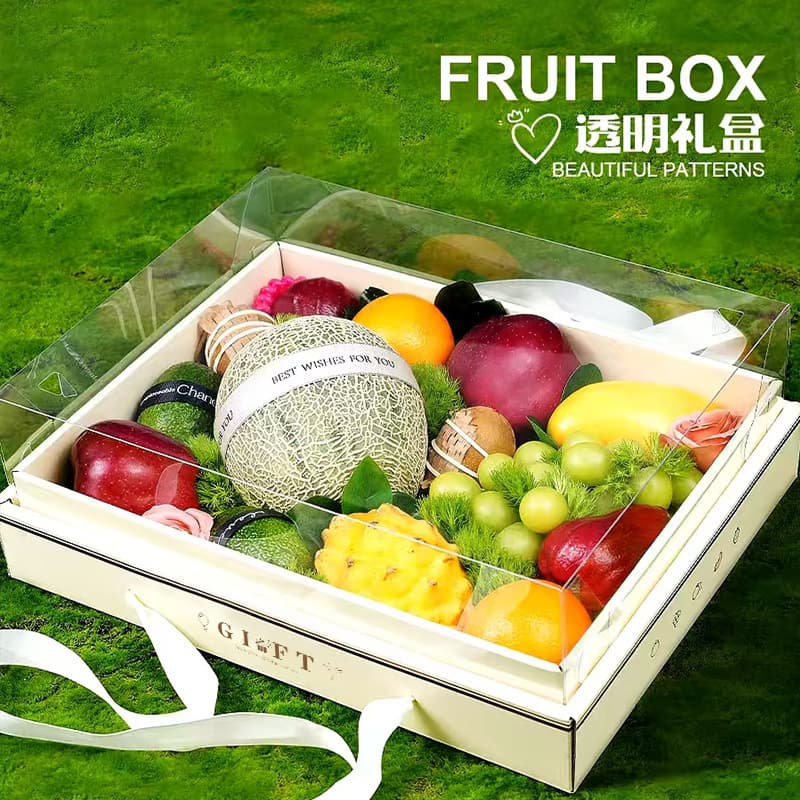 High-grade fruit transparent gift box empty box packaging box holiday gift box general French gift box in stock wholesale