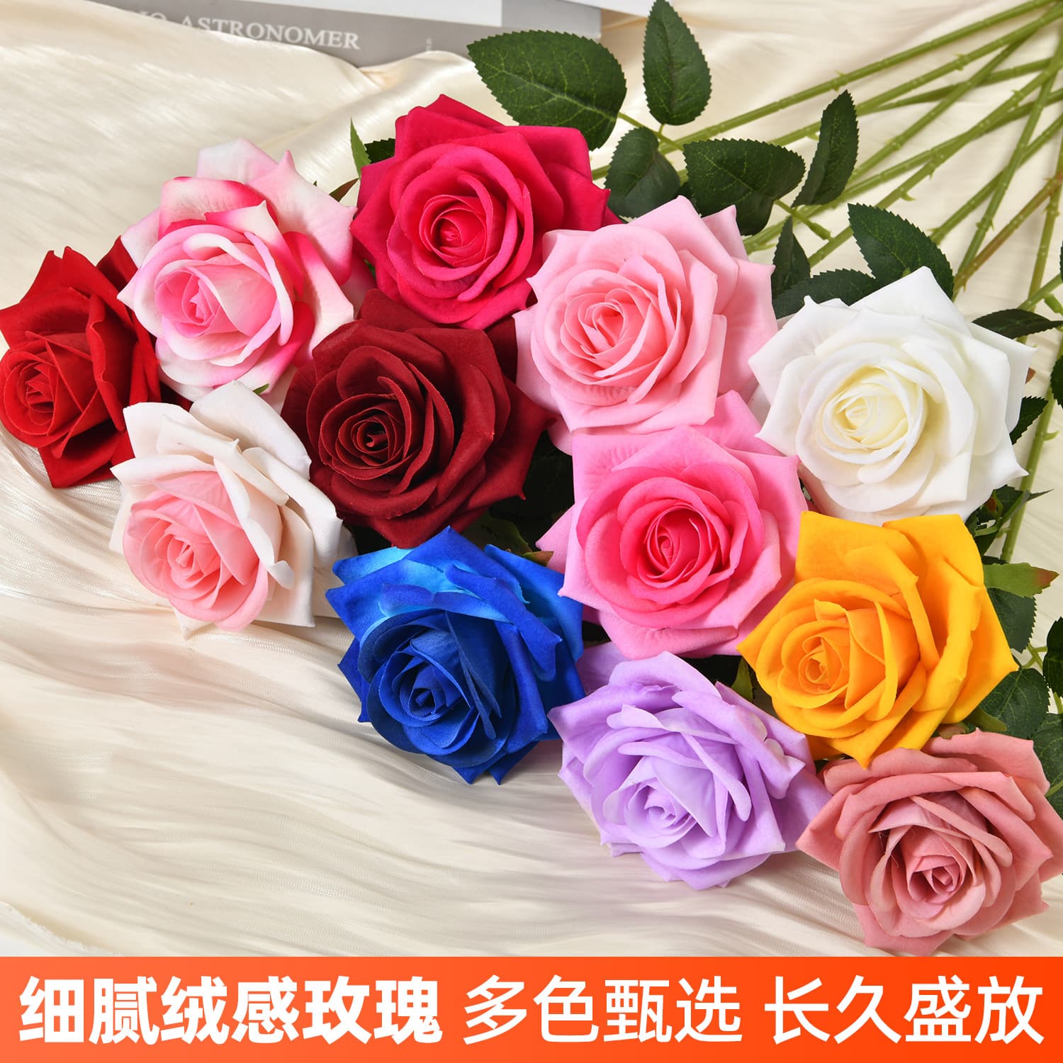 Large Velvet Rose Artificial Flower Bouquet Decoration Fake Flower Arrangement for Living Room Dining Table Dried Flower Decoration