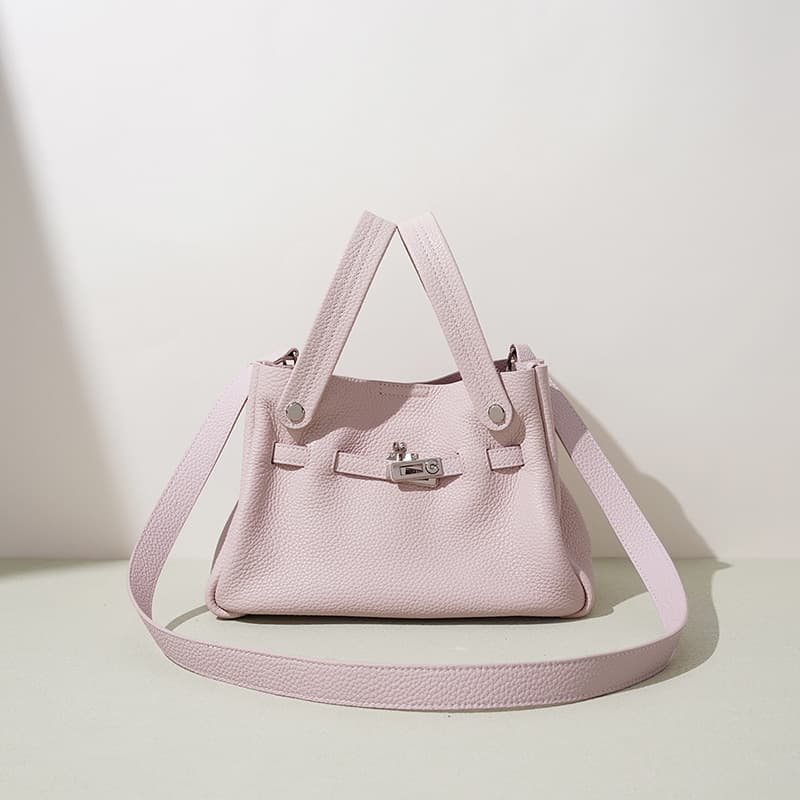 Premium Elephant Gray Soft Leather Kelly Bag Versatile Commute Handbag Shoulder Crossbody Bag Wholesale Stock
