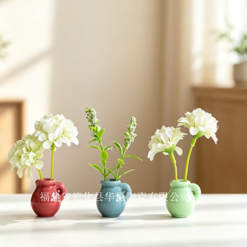 Ins style colorful small clay pot refrigerator sticker creative small vase magnetically decorated foreign trade home three-dimensional refrigerator sticker