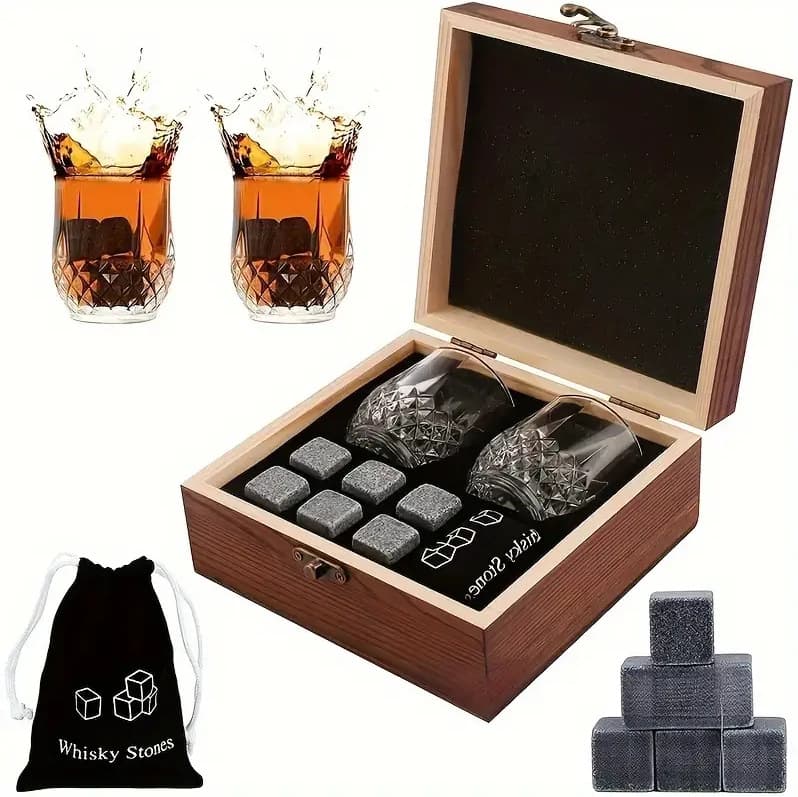 Amazon's best-selling spot ice wine stone glass wooden box set wine set whiskey stone