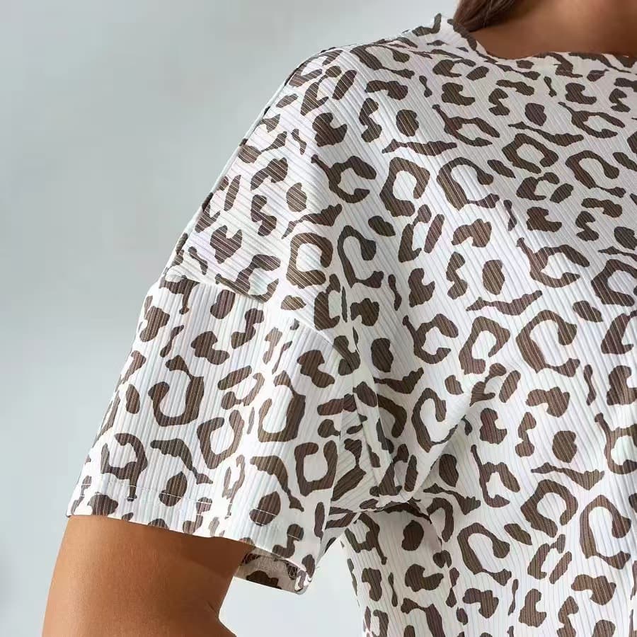 2024 Wildberries Cross-Border New Leopard Print Fashion Pajamas Sexy Women's Pajamas